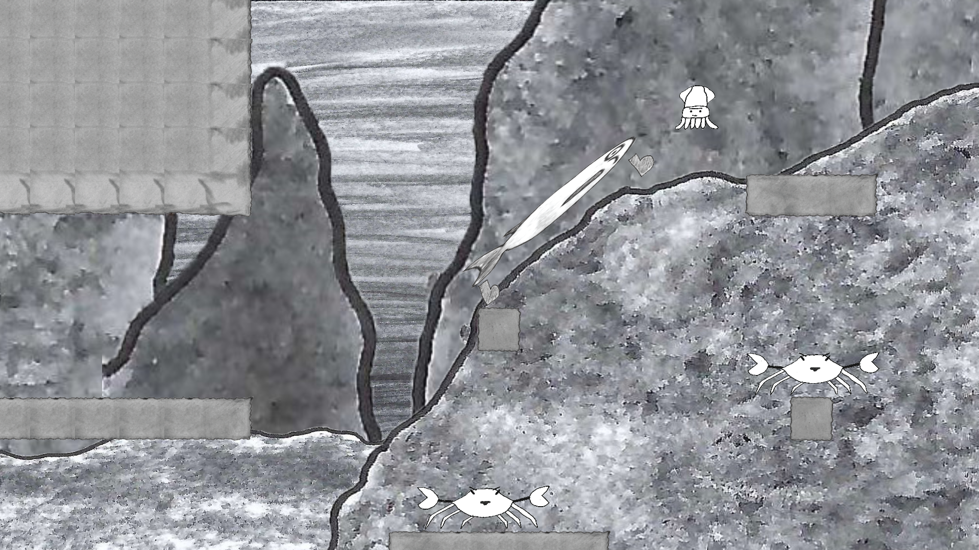 ShoeFish screenshot stretching out to hit a squid